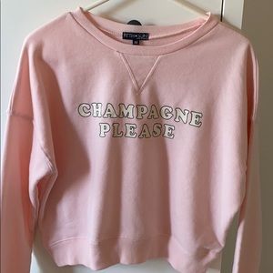 NWT”Champagne Please”Cropped Sweatshirt